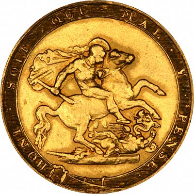 Reverse of 1820 George III Gold Sovereign