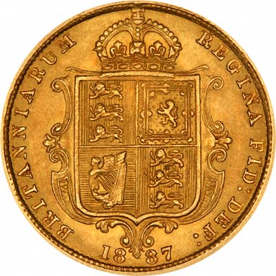 Reverse of 1887 Victoria Jubilee Head Half Sovereign