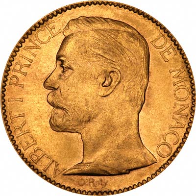 Obverse of 100 Francs of Albert I Prince of Monaco