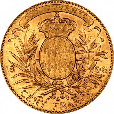 Reverse of 100 Francs of Albert I Prince of Monaco