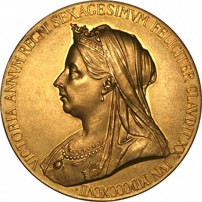 Obverse of 1897 Queen Victoria Diamond Jubilee Gold Medal