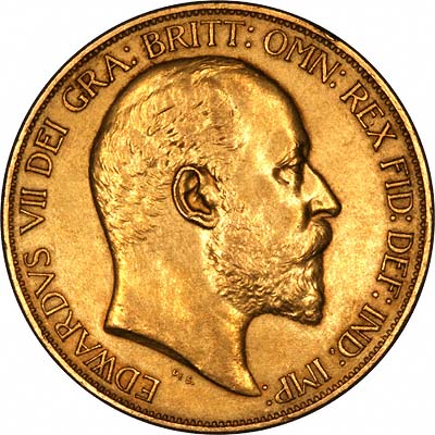 Obverse of 1902 Gold Five Pounds