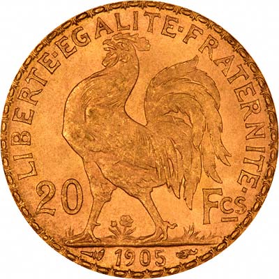 Roosters - French 20 Francs 1899 - 1914
