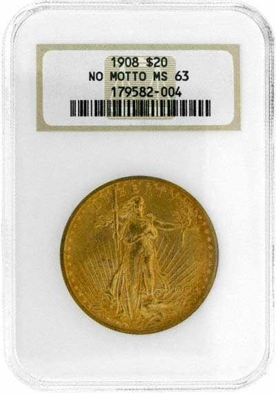 St. Gaudens Standing Liberty Obverse Design on 1908 American Gold Double Eagle