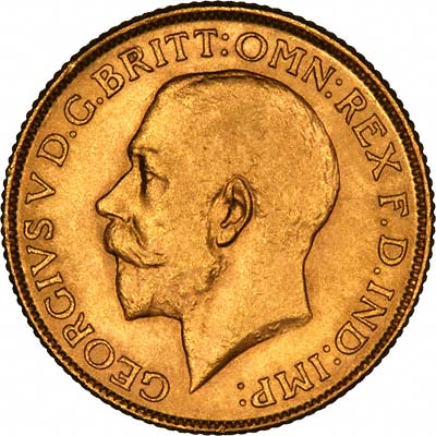 Obverse of 1927 Gold Sovereign