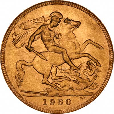 Reverse of 1930 Gold Sovereign