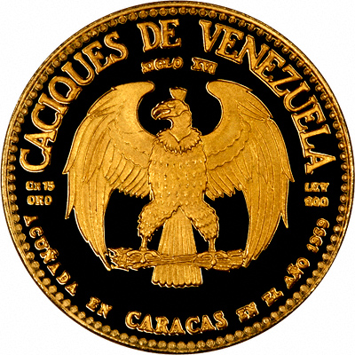 Reverse of 1959 Native Chief Terepaima Gold Medallion