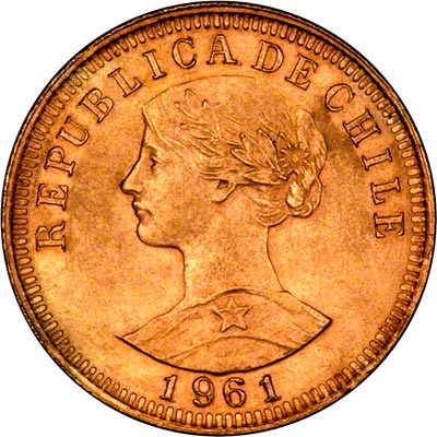 Obverse of 1961 Chilean 50 Pesos