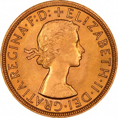 Obverse of 1963 Gold Sovereign