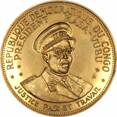President Kasa Vubu on Obverse of 1965 Congo 100 Francs