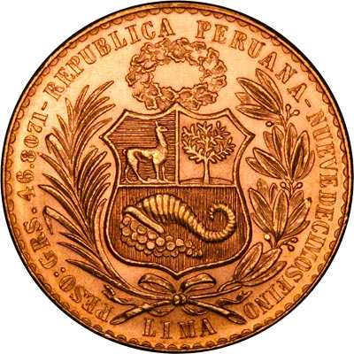 Obverse of 1966 Peru 100 Soles