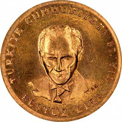 Obverse of 1973 500 Lire