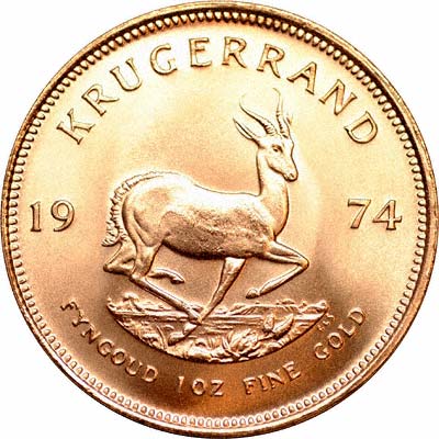 Our 1974 One Ounce Gold Proof Krugerrand Reverse Photo