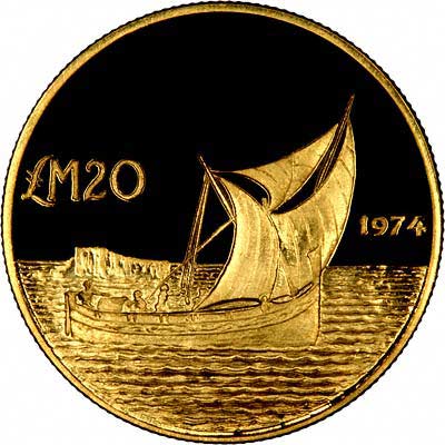 Reverse of  1972 Maltese £20 Gold Coin