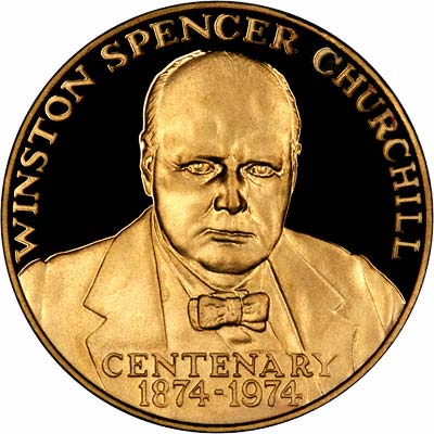Obverse of Churchill Gold Medallion
