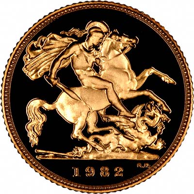 Reverse of 1982 Proof Half Sovereign