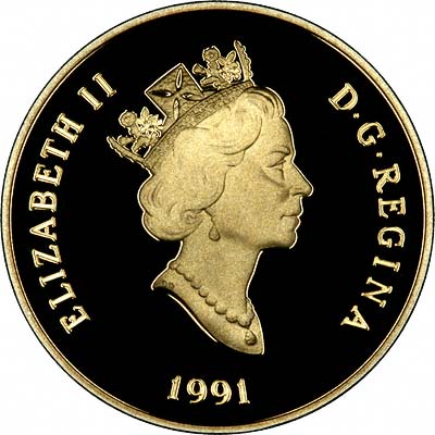 Our 1991 Canadian $100 Gold Proof Coin Obverse Photograph