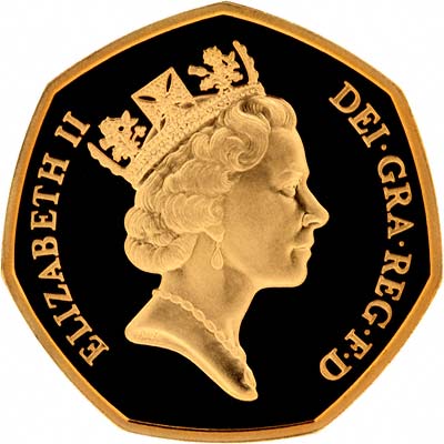 Our 1992 - 1993 Gold Proof Fifty Pence Obverse Photograph