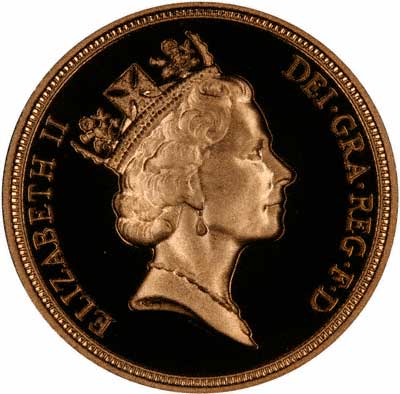 Obverse of Proof 1987 Half Sovereign