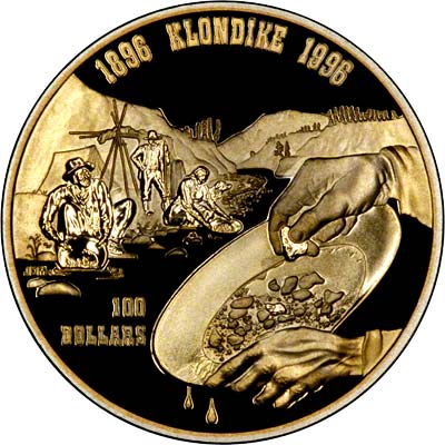 Reverse of 1996 Canadian Gold Proof 100 Dollars