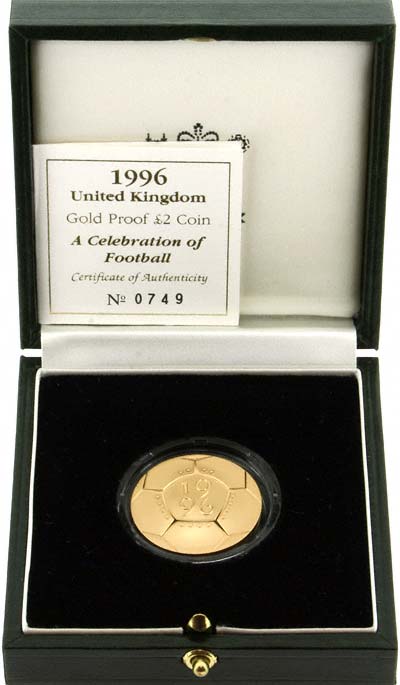 Reverse of 1996 Football £2 Gold Proof