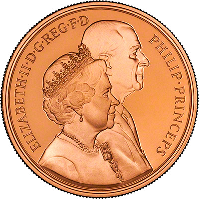Obverse of the 1997 Proof Five Pounds Gold Coin