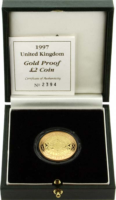 1997 First Bimetallic Gold £2 Coin in Box