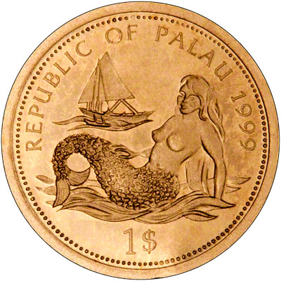 Obverse of 1999 Palau Gold One Dollar