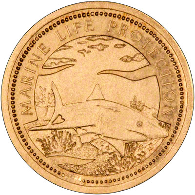 Reverse of 1999 Palau Gold One Dollar