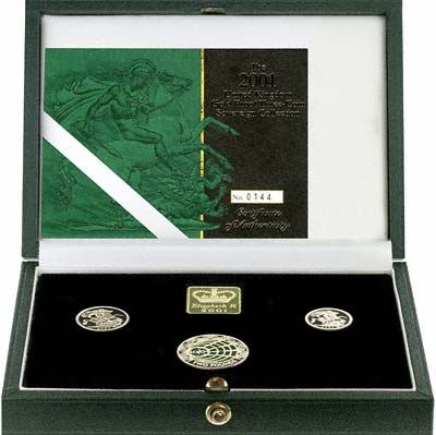 2001 British Gold 3 Coin Proof Set in Presentation Box