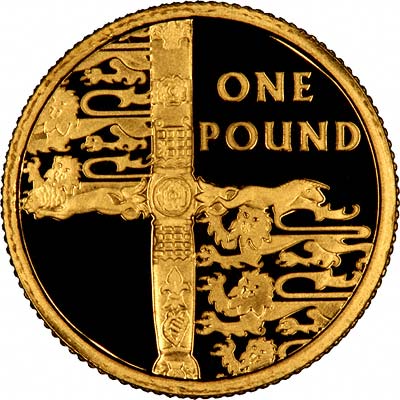 Reverse of 2002 Alderney Gold Proof One Pound