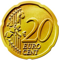 Common Reverse of 2002 Euro 20 Cent in Nordic Gold