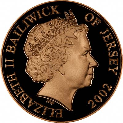 Obverse of 2002 Alderney Gold £5 Crown