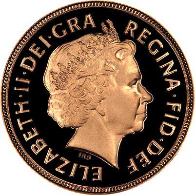 Obverse of Gold Proof Sovereign