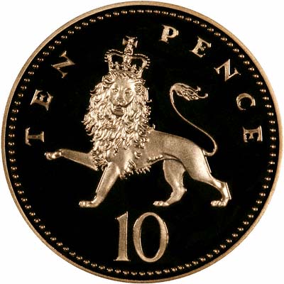 Reverse of 2002 Gold Proof Ten Pence