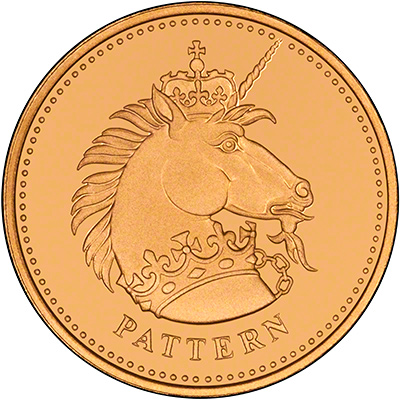 Unicorn on Reverse of 2004 Gold Pattern Proof Pound Coin