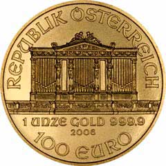 Obverse of One Ounce Gold Austrian Philharmoniker