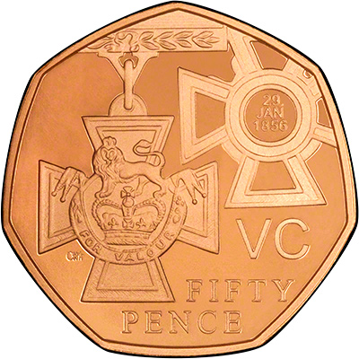 Reverse of 2006 Victoria Cross 'The Award' Fifty Pence Gold Proof