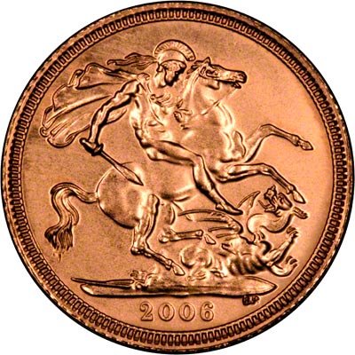 Reverse on the 2006 Uncirculated Half Sovereign