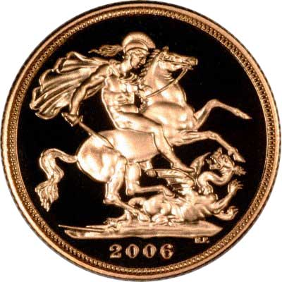 Reverse of 2006 Gold Proof Sovereign