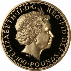 Obverse of One Ounce Gold Britannia