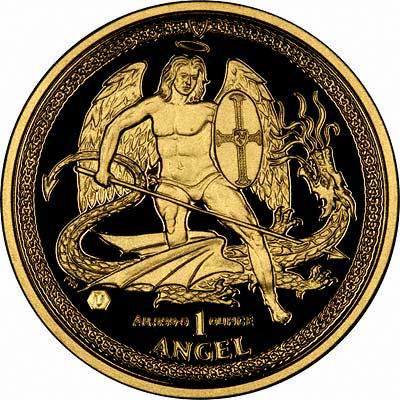 Reverse of 2008 Manx One Ounce Gold Angel