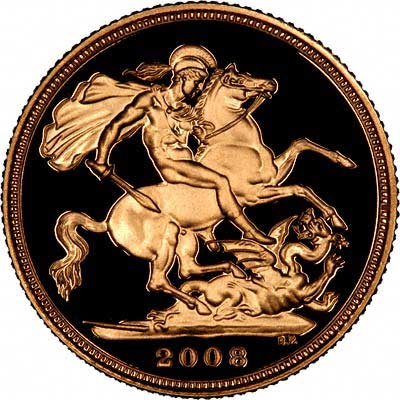 Reverse of 2008 Gold Proof Sovereign