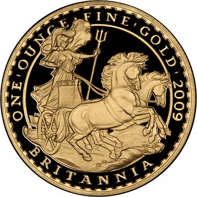 Reverse of 2008 Gold Proof Britannia