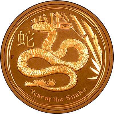 Reverse of 2013 Australian Year of the Snake One Ounce Gold Coin