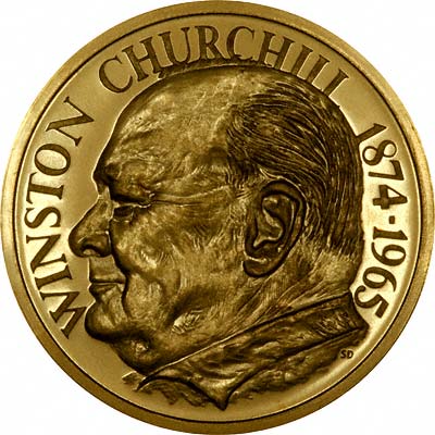 Winston Churchill on Obverse of Johnson Matthey Prime Ministers of Great Britain Gold Medallion