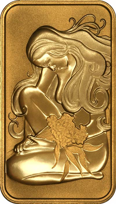 Reverse of Perth Mint Oriana 100 Gram Gold Bar