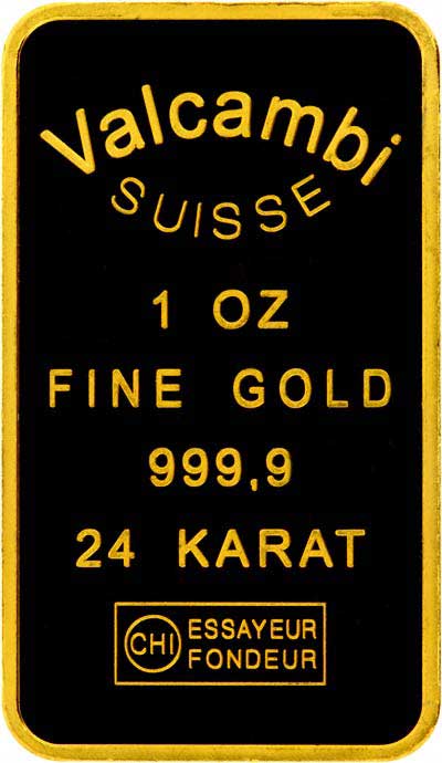 Valcambi Suisse 1 ounce Cast Gold Bar